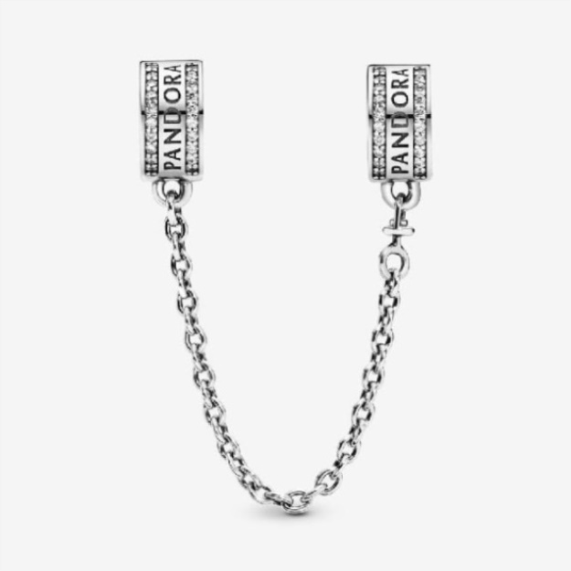 Logo Safety Chain Clip Charm Pandora