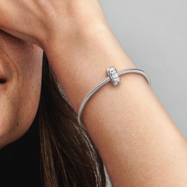 Long Pronged Sparkling Clip Charm Pandora Sterling Silver
