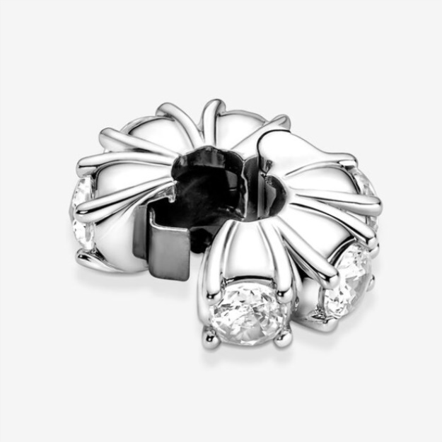 Long Pronged Sparkling Clip Charm Pandora Sterling Silver
