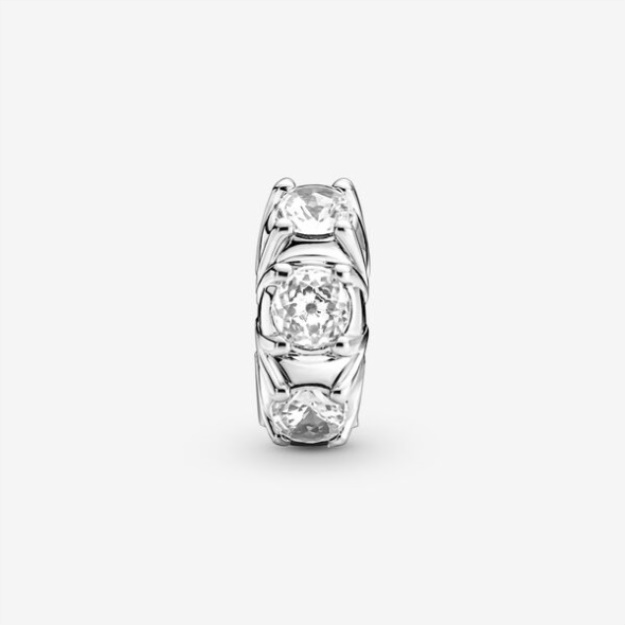 Long Pronged Sparkling Clip Charm Pandora Sterling Silver