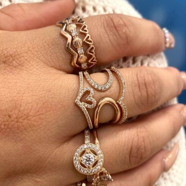 Lots Of Love And Sparkle Stacking Ring Set Pandora