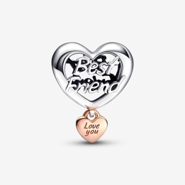 Love You Best Friend Heart Charm Pandora