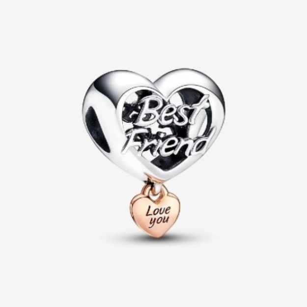 Love You Best Friend Heart Charms Pandora