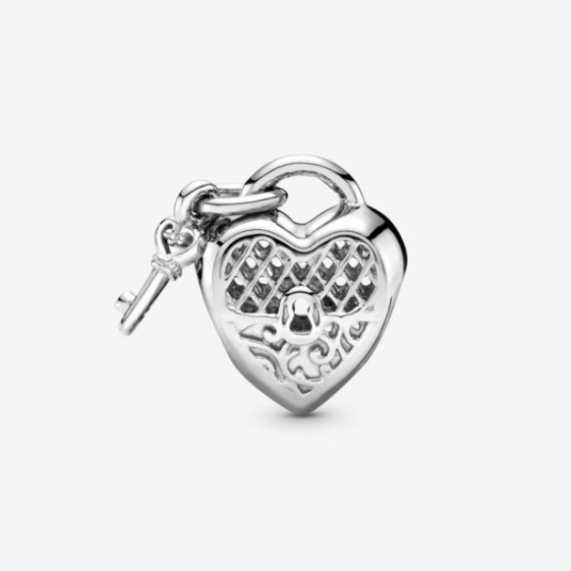 Love You Heart Padlock Charm Pandora Sterling Silver