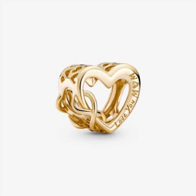 Love You Mom Infinity Heart Charm Pandora Gold