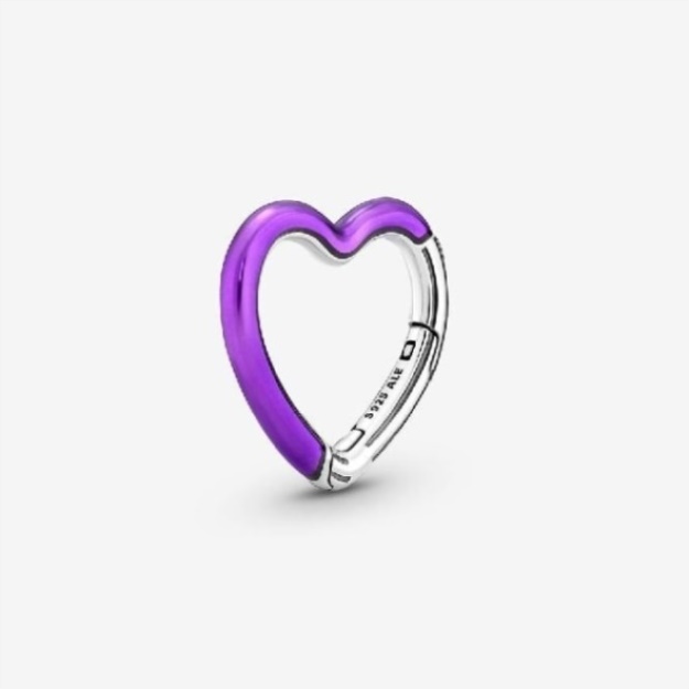 ME Bright Purple Styling Heart Connector Pandora