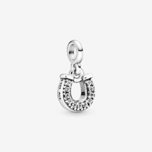 ME My Lucky Horseshoe Silver CZ Dangle Charms Pandora
