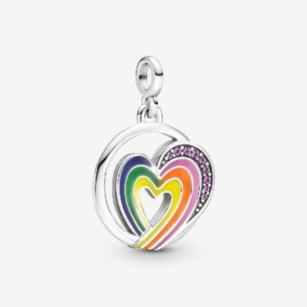 ME Rainbow Heart of Freedom Medallion Charms Pandora