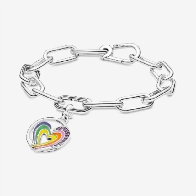 ME Rainbow Heart of Freedom Medallion Charms Pandora