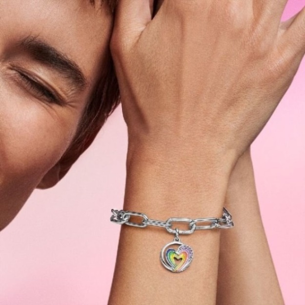 ME Rainbow Heart of Freedom Medallion Charms Pandora