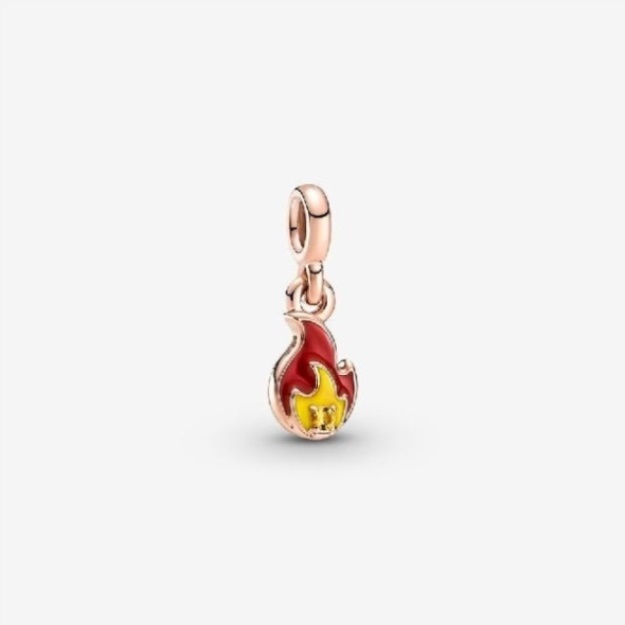 ME Rose Gold Burning Flame Mini Dangle Charm Pandora