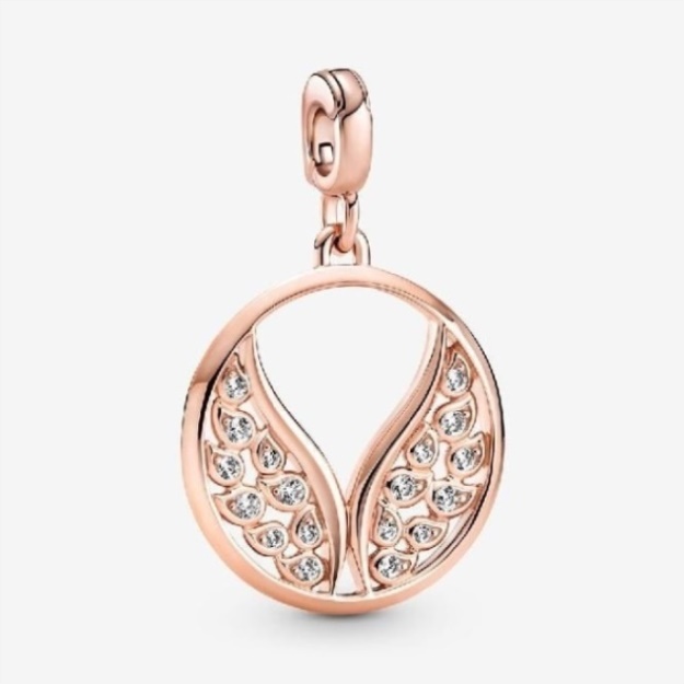 ME Rose Gold Burning Wings Medallion Charm Pandora