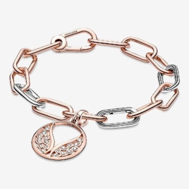 ME Rose Gold Burning Wings Medallion Charm Pandora