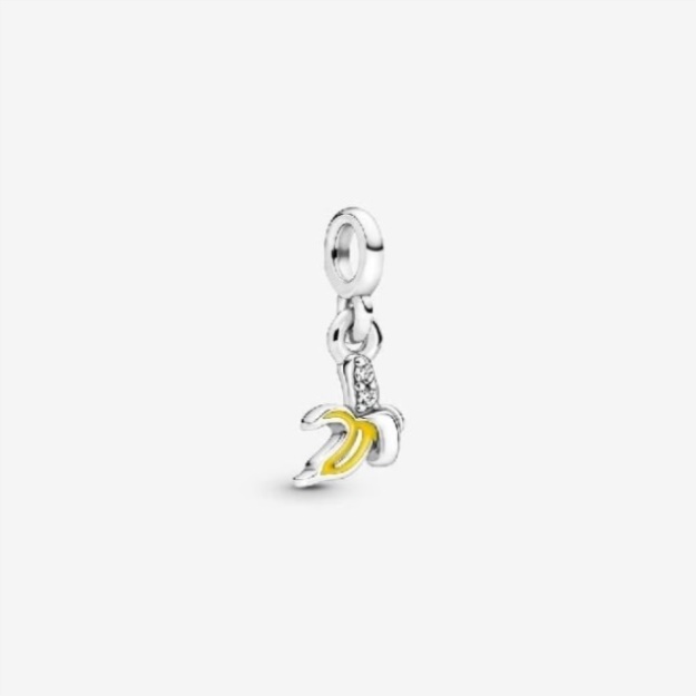 ME Silver and Enamel Cool Banana Mini Dangle Charm Pandora