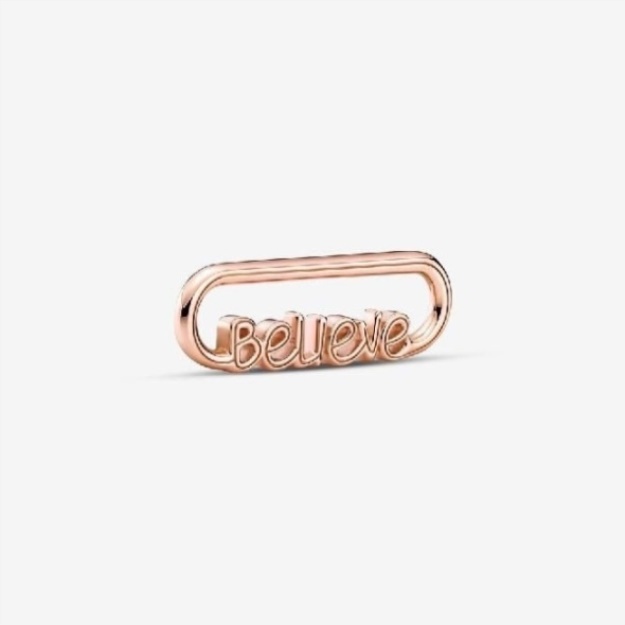 ME Styling Rose Gold Believe Word Chain Link Pandora