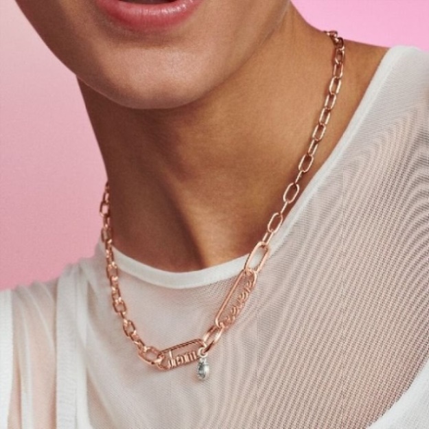 ME Styling Rose Gold Believe Word Chain Link Pandora