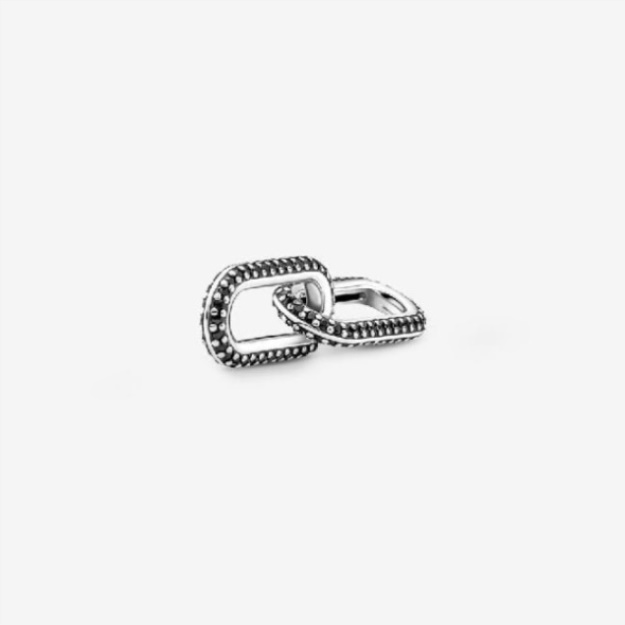 ME Styling Silver Black Pave Double Chain Link Pandora