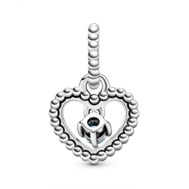 March Birthstone Heart Charms Pandora