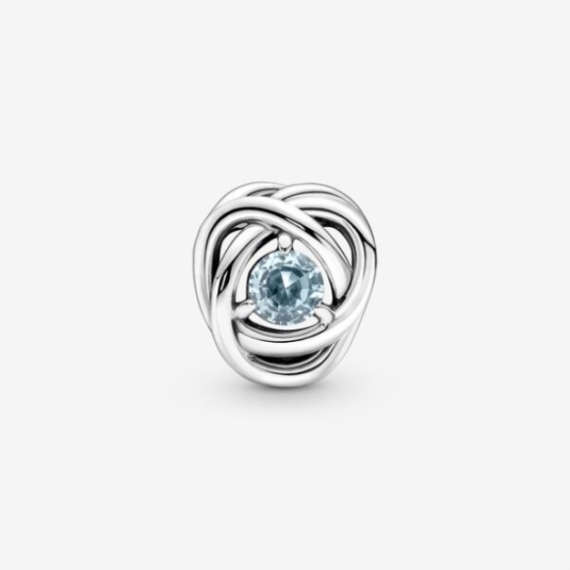 March Sea Aqua Blue Eternity Circle Charm Pandora