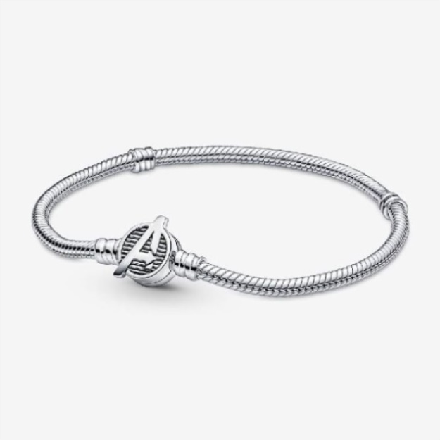 Marvel Brand Pandora The Avengers Logo Clasp Snake Chain Bracelet