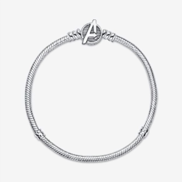 Marvel Brand Pandora The Avengers Logo Clasp Snake Chain Bracelet