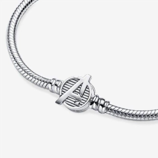 Marvel Brand Pandora The Avengers Logo Clasp Snake Chain Bracelet