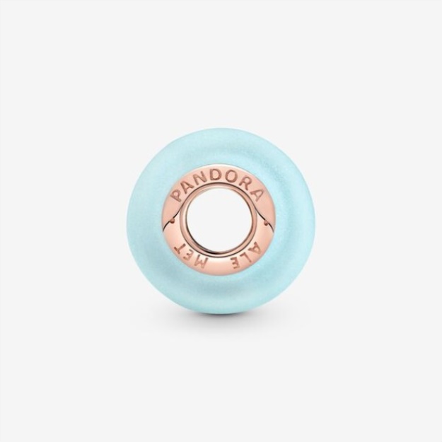 Matte Blue Murano Glass Charm Pandora