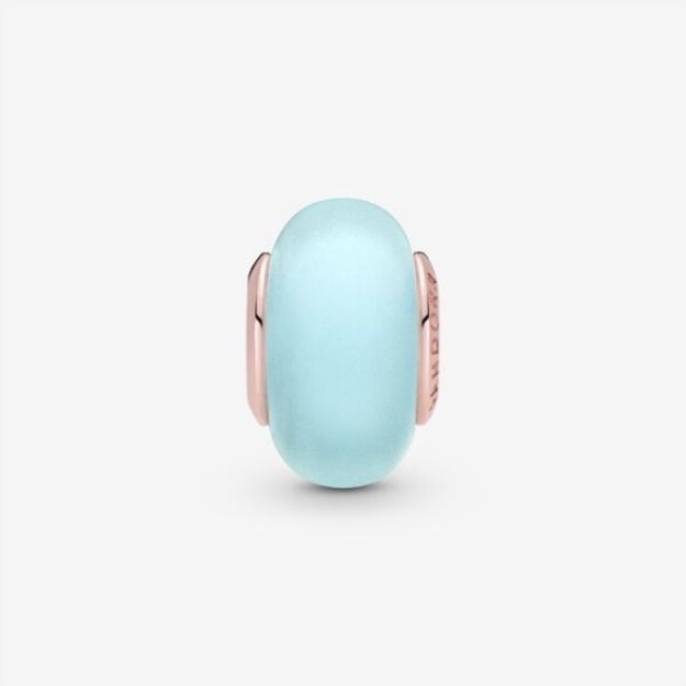Matte Blue Murano Glass Charm Pandora