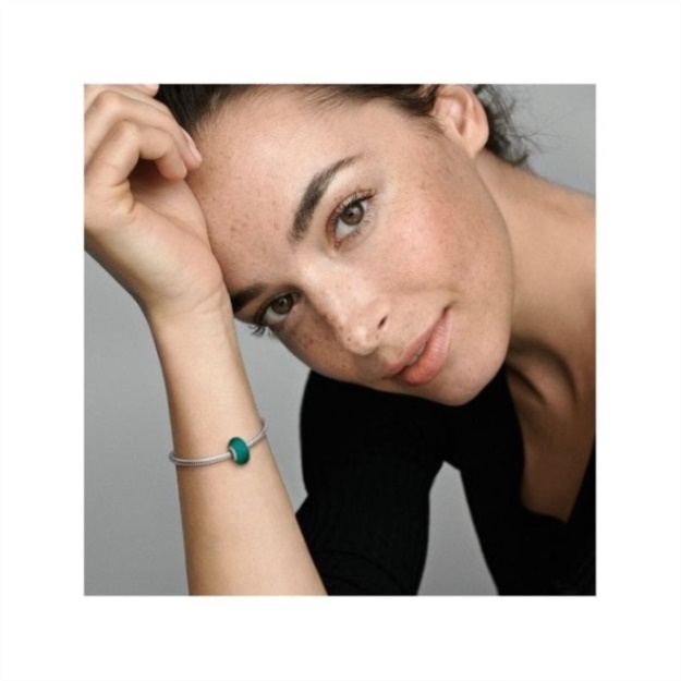 Matte Green Murano Glass Charms Pandora