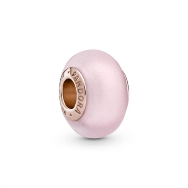Matte Pink Murano Glass Charms Pandora