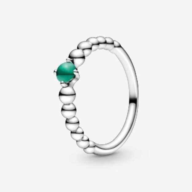 May Birthstone Beaded Brand Pandora Ring