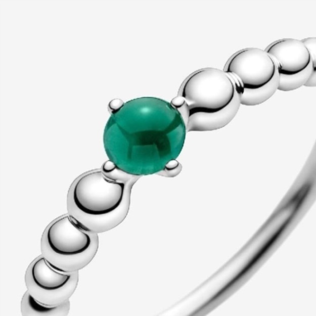May Birthstone Beaded Brand Pandora Ring