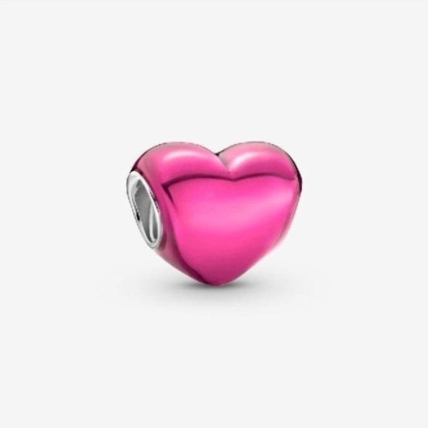 Metallic Pink Heart Charms Pandora