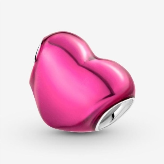 Metallic Pink Heart Charms Pandora