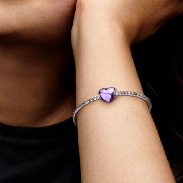 Metallic Purple Heart Charm Pandora