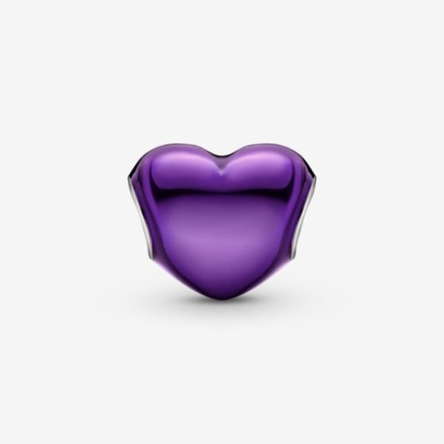 Metallic Purple Heart Charm Pandora