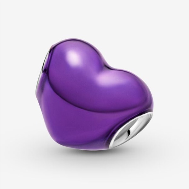 Metallic Purple Heart Charm Pandora