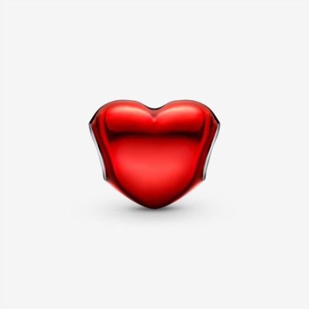 Metallic Red Heart Charm Pandora