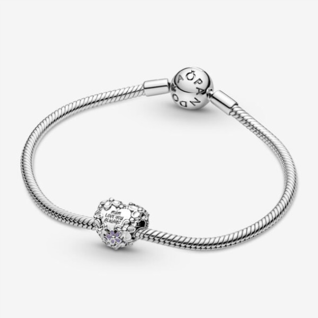 Mom Daisy Heart Charm Pandora