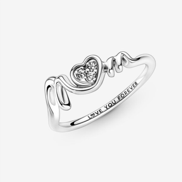 Mom Pave Heart Ring Pandora