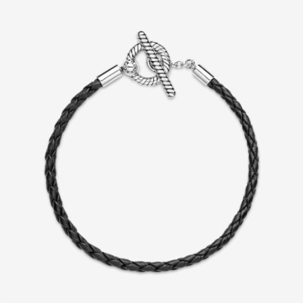 Moments Braided Pandora Leather T-Bar Bracelet