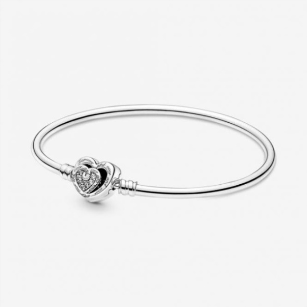 Moments Brand Pandora Entwined Infinite Hearts Clasp Bangle