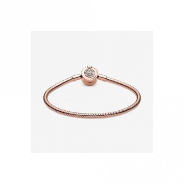 Moments Brand Pandora Rose Sparkling Crown O Snake Chain Bracelet