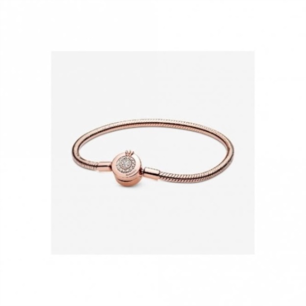 Moments Brand Pandora Rose Sparkling Crown O Snake Chain Bracelet