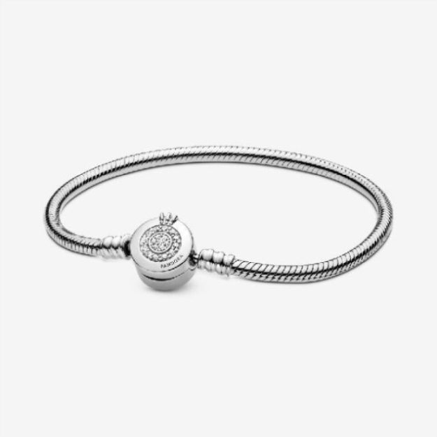 Moments Brand Pandora Sparkling Crown O Snake Chain Bracelet