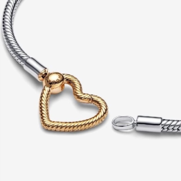Moments Heart Brand Pandora Closure Snake Chain Bracelet