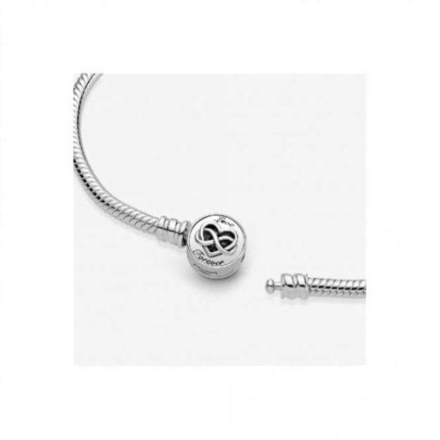 Moments Heart Infinity Clasp Snake Chain Bracelet Pandora