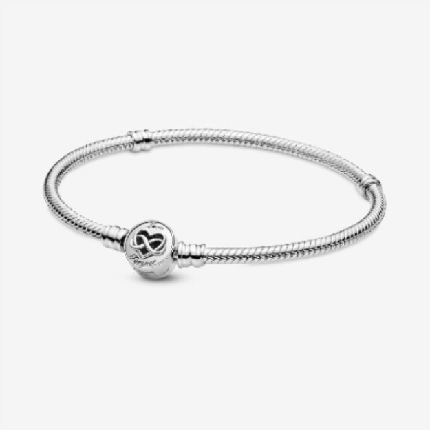 Moments Heart Pandora Infinity Clasp Snake Chain Bracelet
