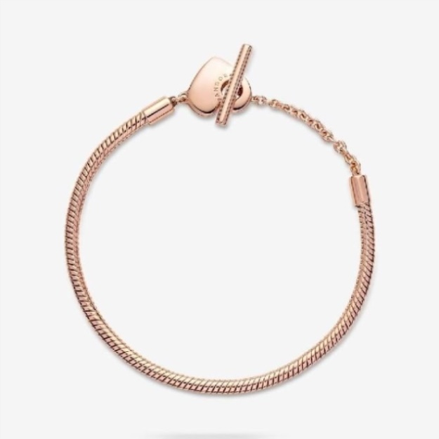 Moments Heart T-Bar Pandora Snake Chain Bracelet