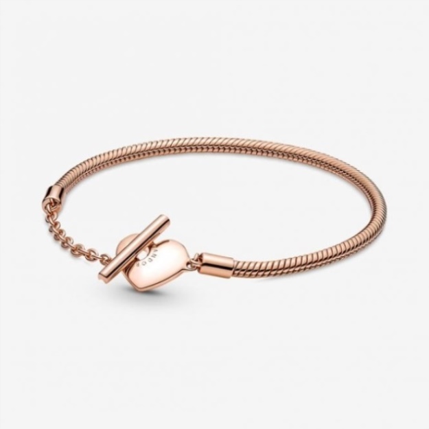 Moments Heart T-Bar Snake Chain Pandora Bracelet